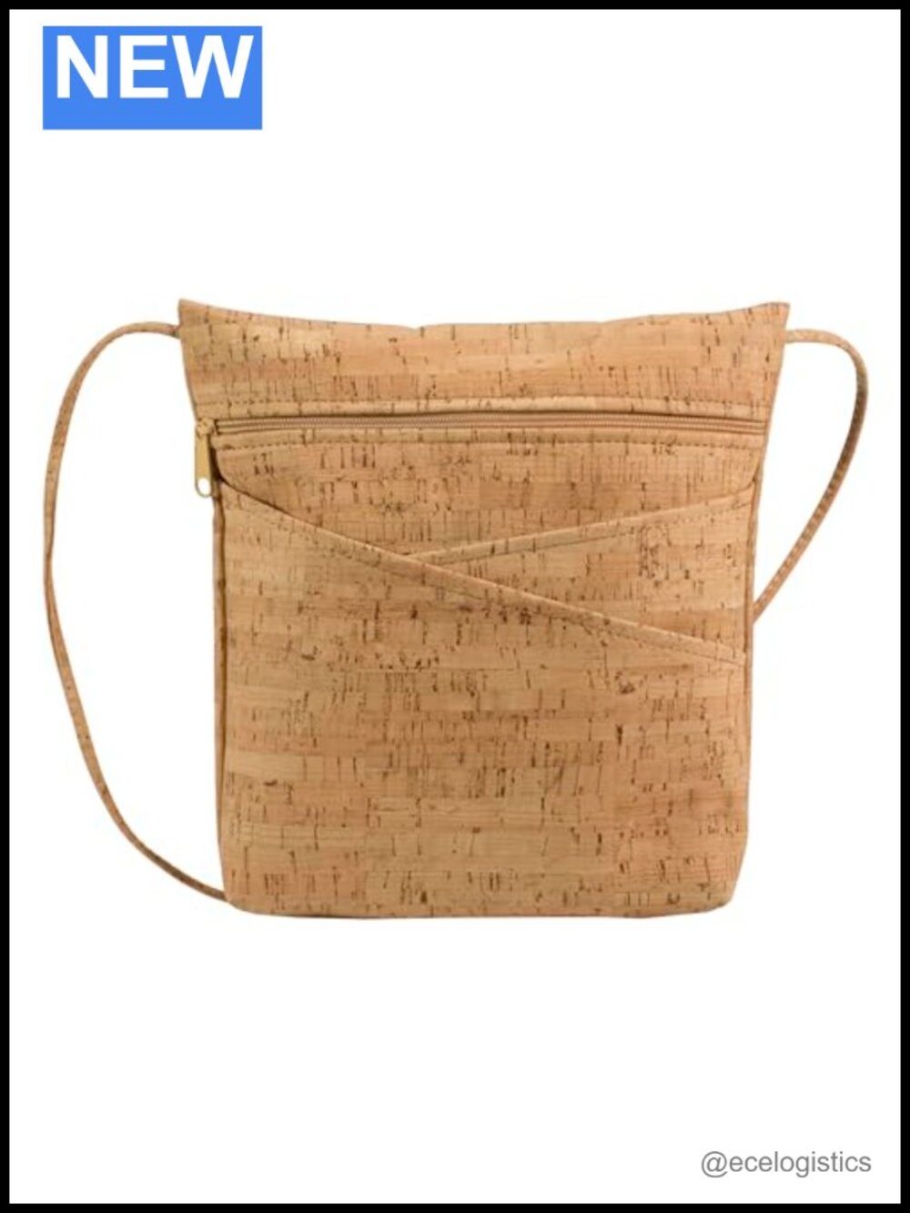 Cork Crossbody Bag with Criss Cross Pockets, Eco-Friendly